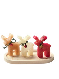 Aberto Design Christmas Candle Set3 Multicolor
